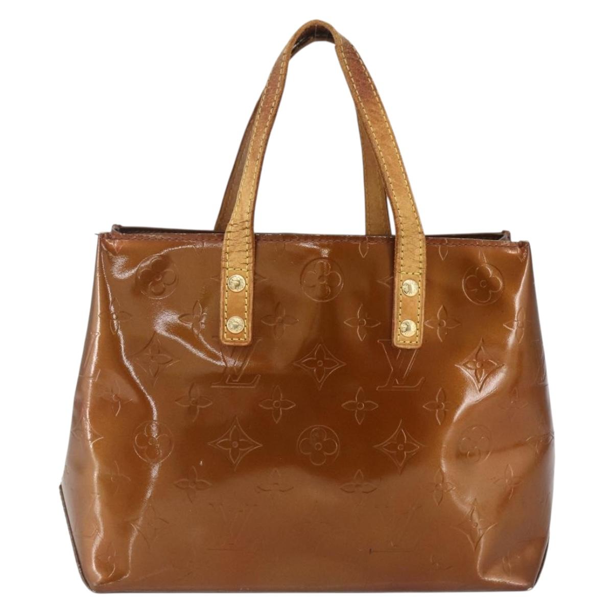 LOUIS VUITTON Monogram Vernis Reade PM Hand Bag Bronze M91146 LV Auth ka1278