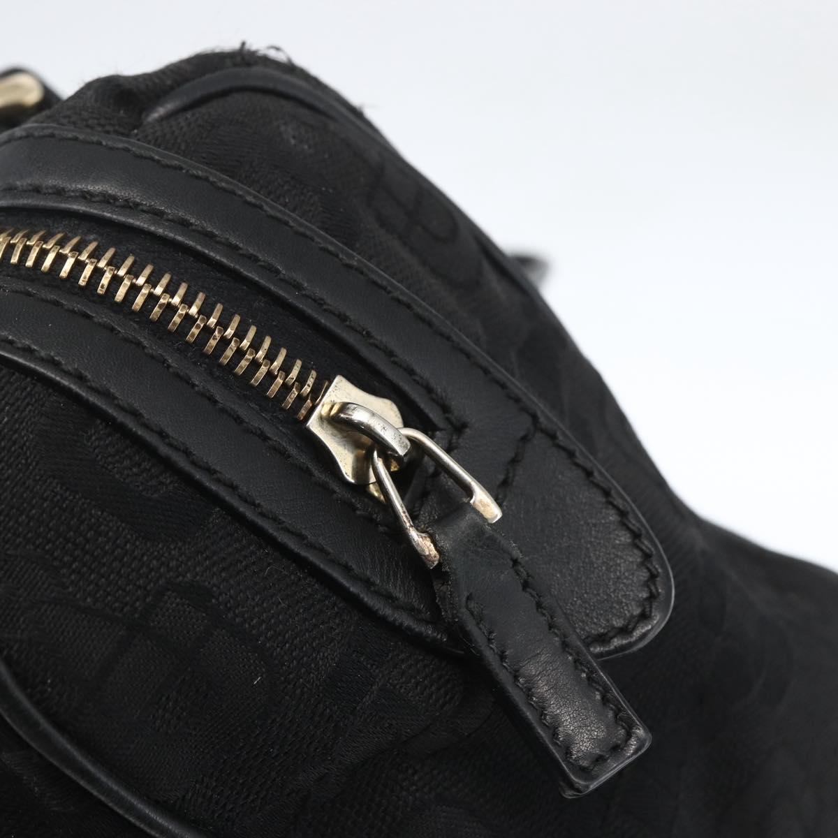 GUCCI Hand Bag Canvas Black Gold 248270 Auth ka1280