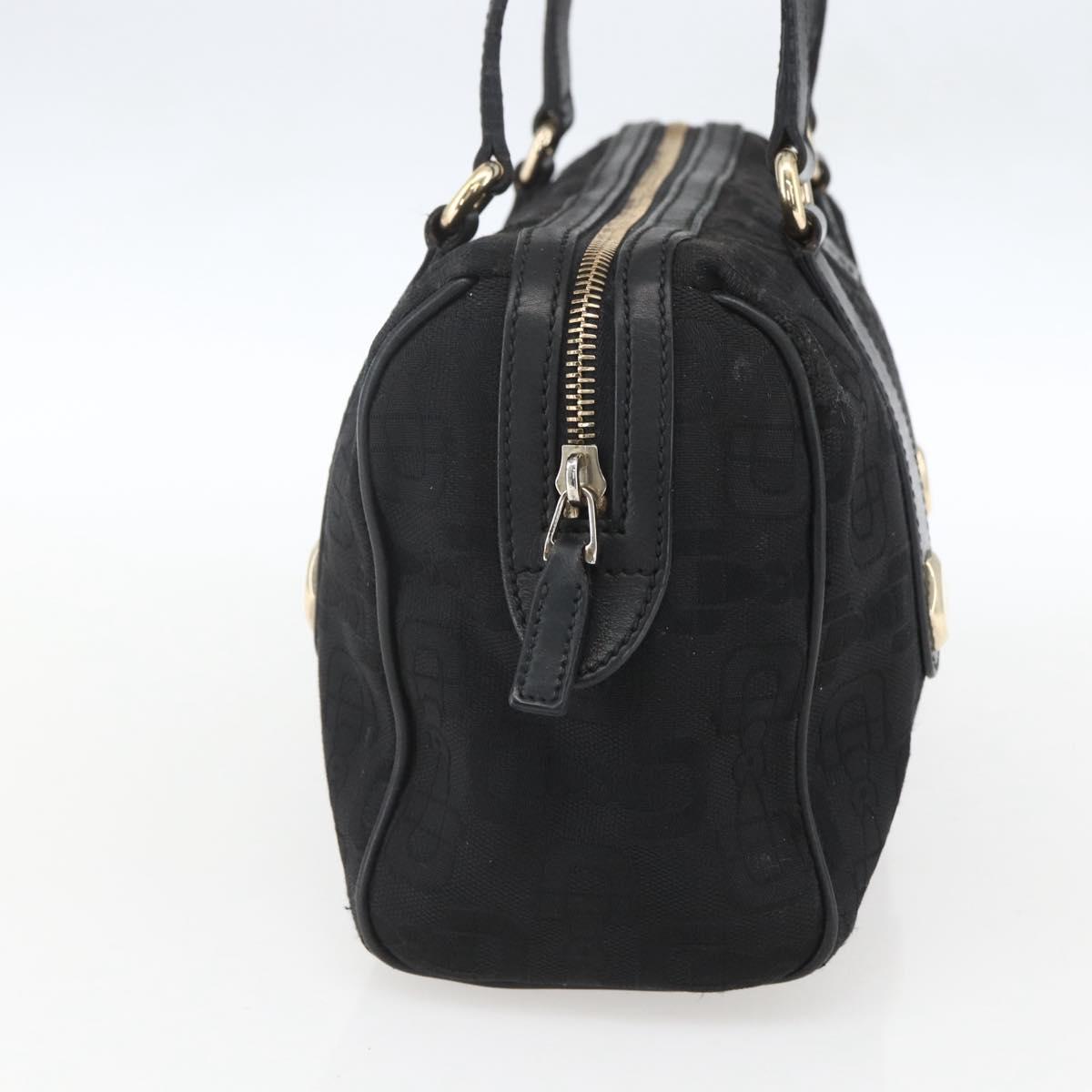 GUCCI Hand Bag Canvas Black Gold 248270 Auth ka1280