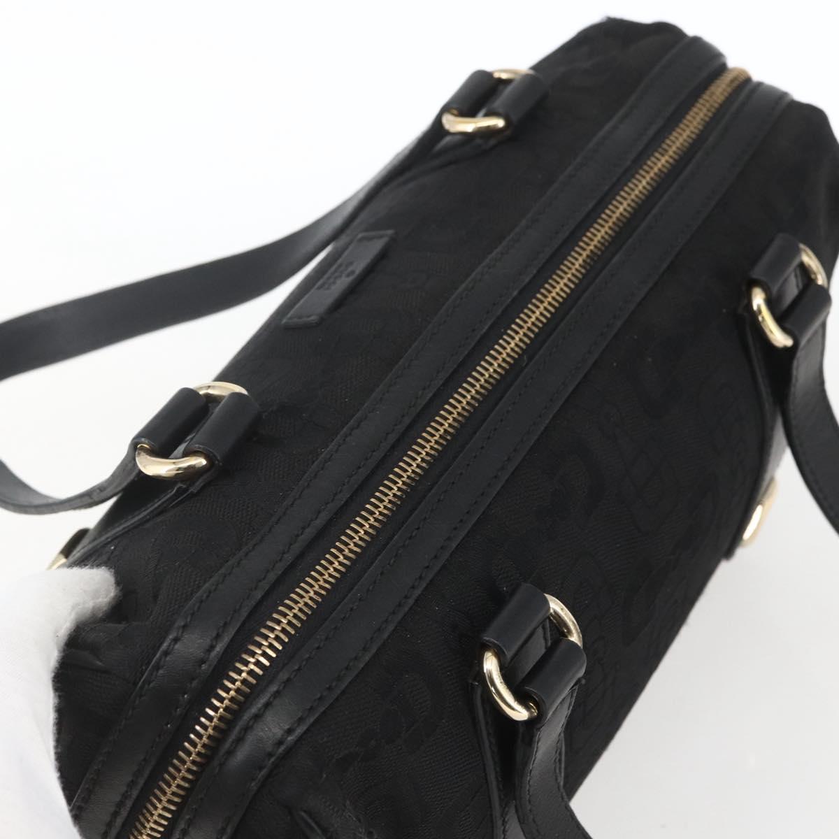 GUCCI Hand Bag Canvas Black Gold 248270 Auth ka1280