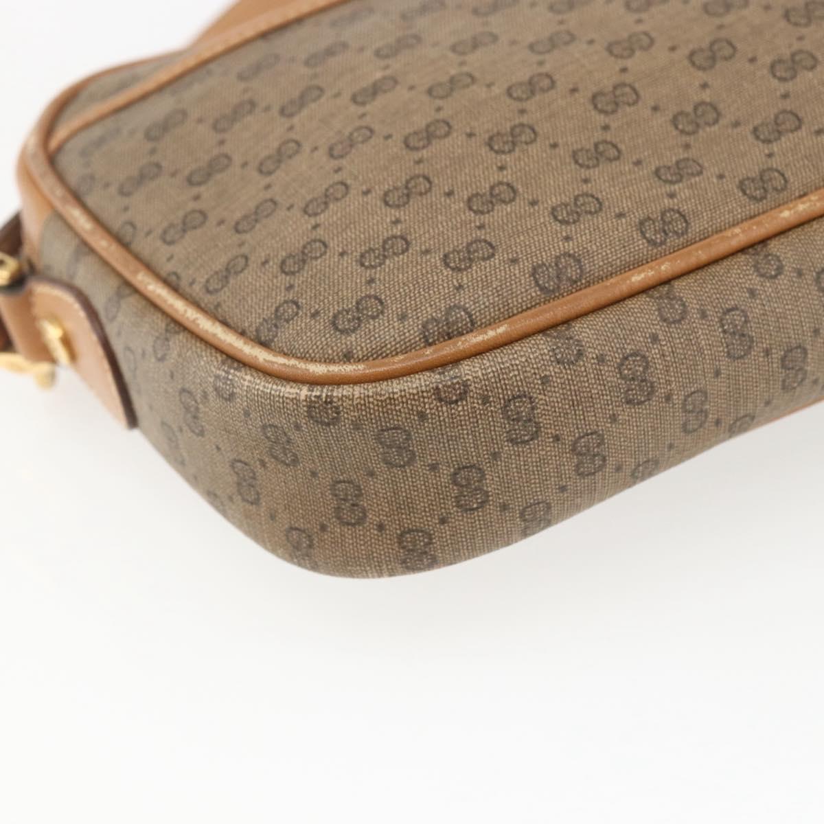 GUCCI Micro GG Supreme Shoulder Bag PVC Beige Gold 007 113 0095 Auth ka1300