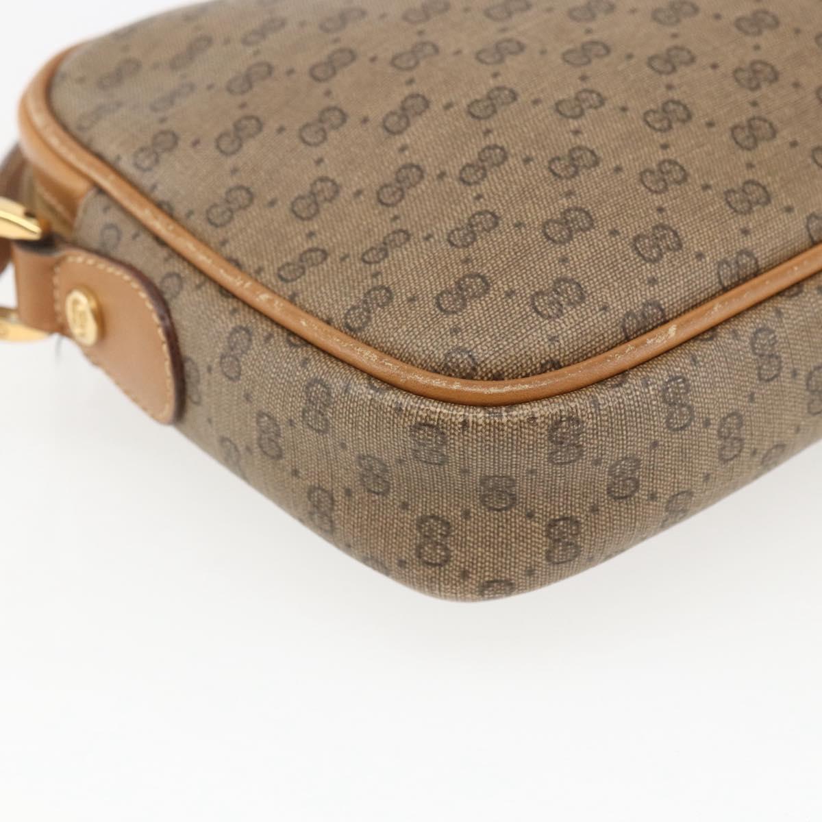 GUCCI Micro GG Supreme Shoulder Bag PVC Beige Gold 007 113 0095 Auth ka1300