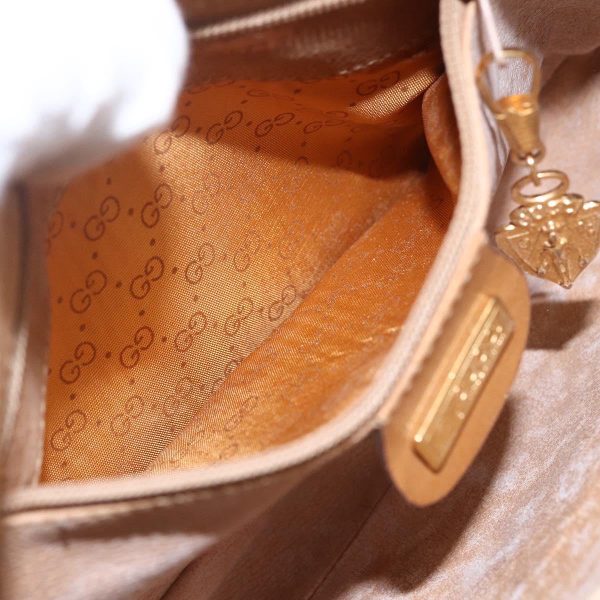 GUCCI Micro GG Supreme Shoulder Bag PVC Beige Gold 007 113 0095 Auth ka1300