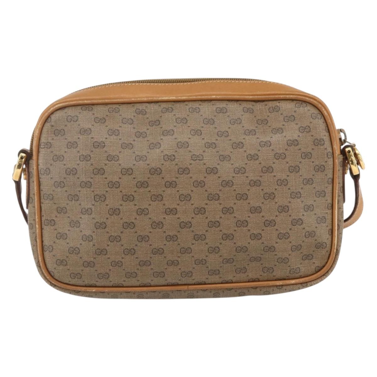 GUCCI Micro GG Supreme Shoulder Bag PVC Beige Gold 007 113 0095 Auth ka1300