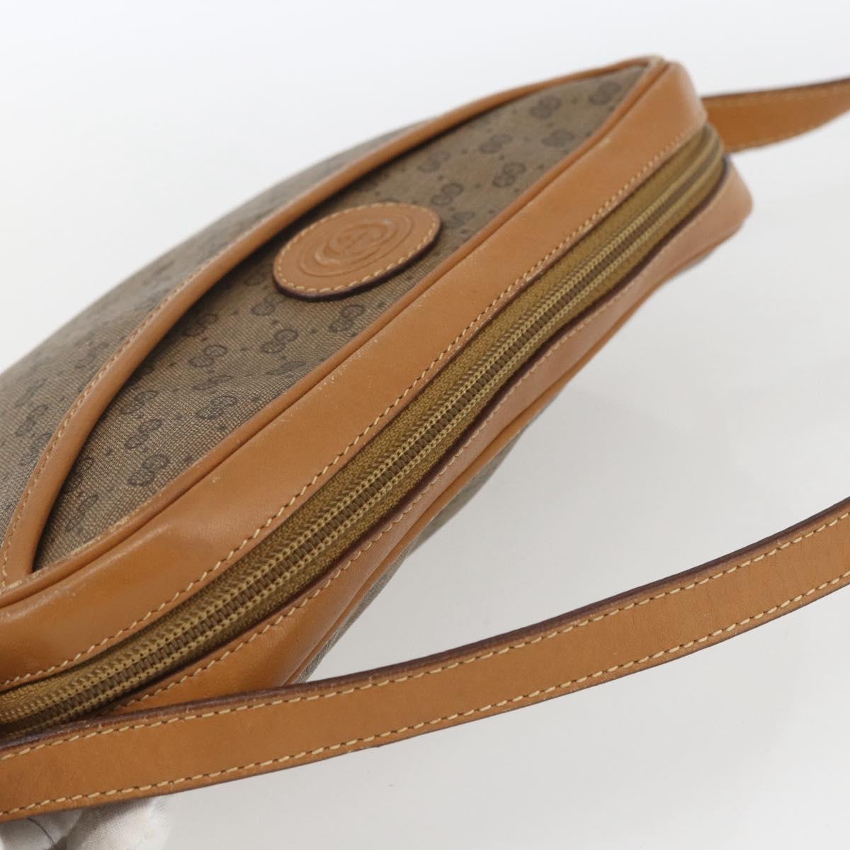 GUCCI Micro GG Supreme Shoulder Bag PVC Beige Gold 007 113 0095 Auth ka1300