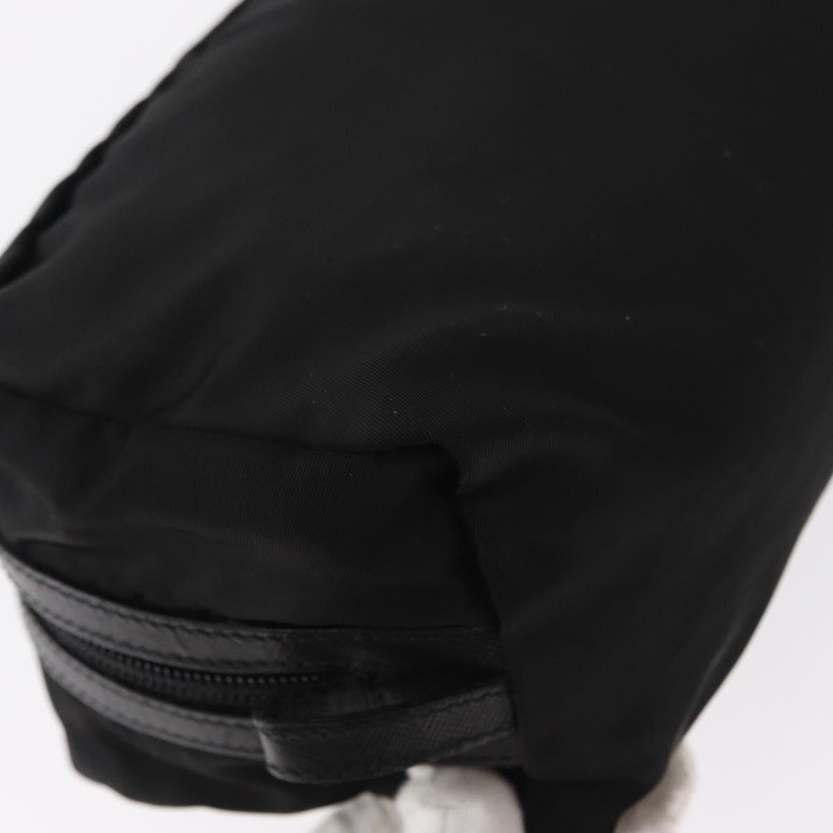 PRADA Pouch Nylon Black Silver Auth ka131