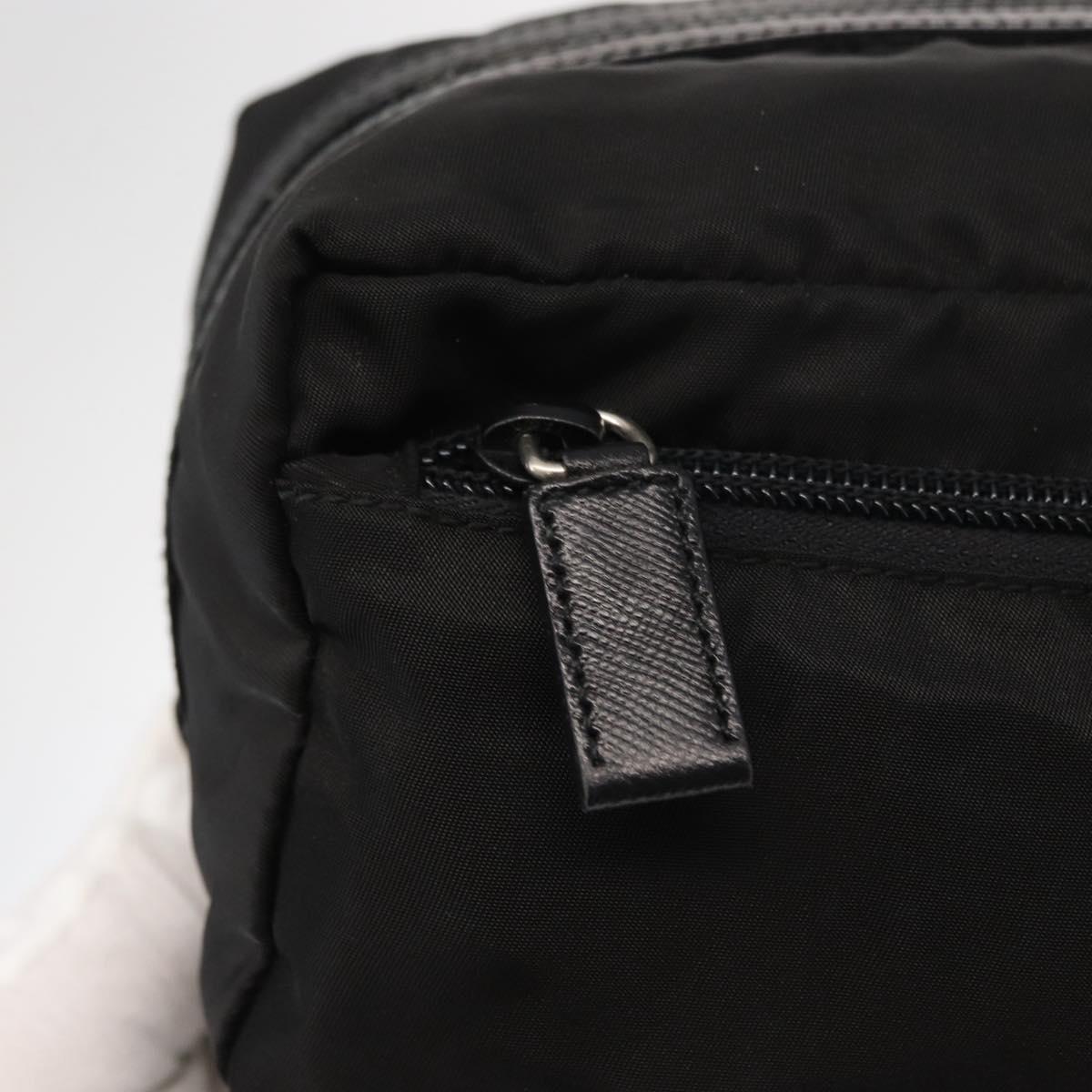 PRADA Pouch Nylon Black Silver Auth ka131