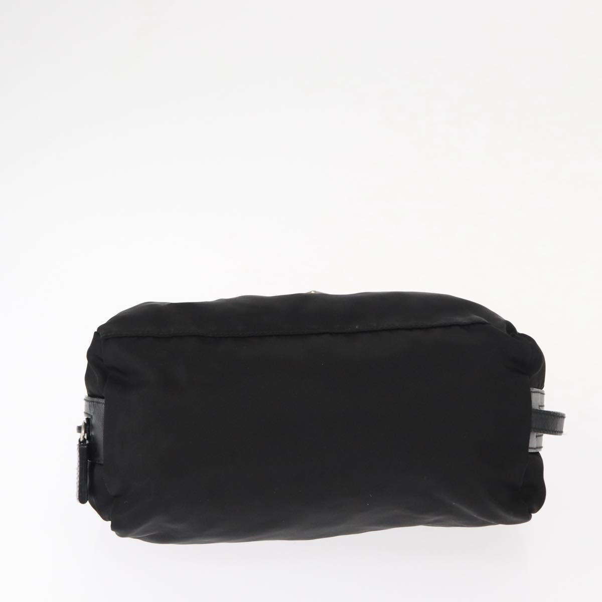 PRADA Pouch Nylon Black Silver Auth ka131