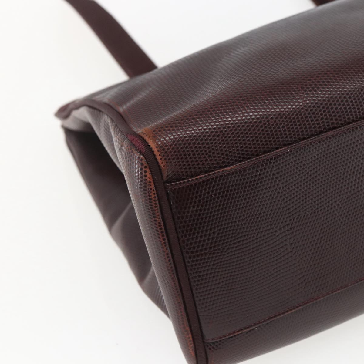 Salvatore Ferragamo Tote Bag Leather Brown Gold Auth ka1314