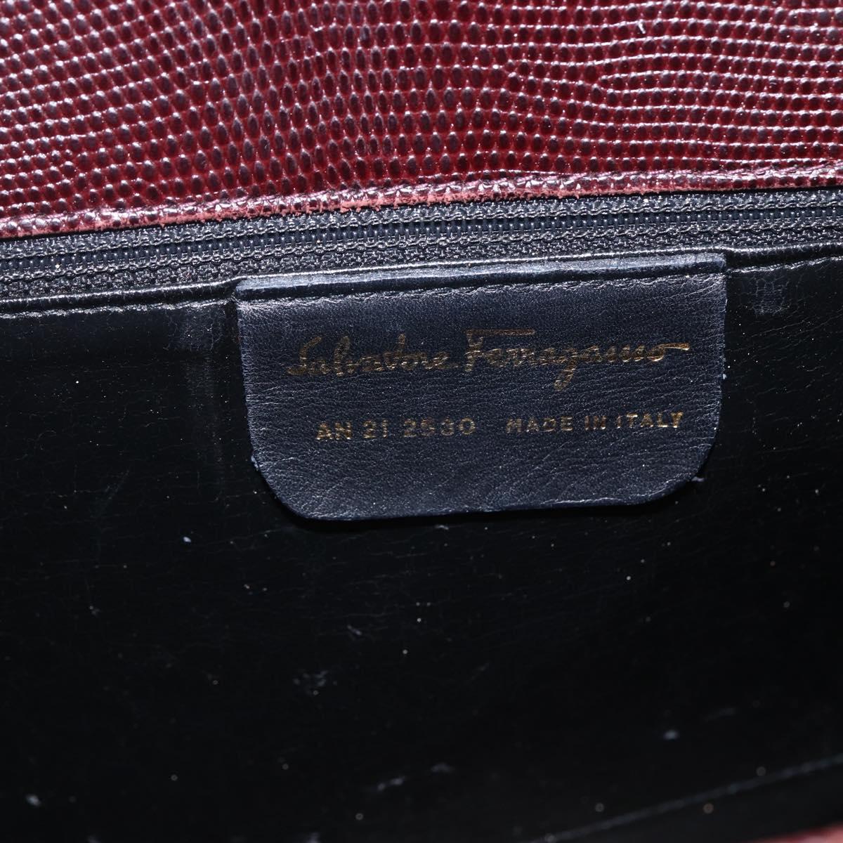 Salvatore Ferragamo Tote Bag Leather Brown Gold Auth ka1314