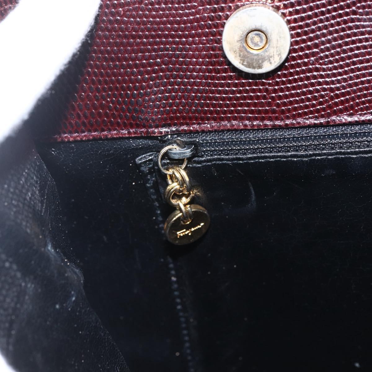 Salvatore Ferragamo Tote Bag Leather Brown Gold Auth ka1314