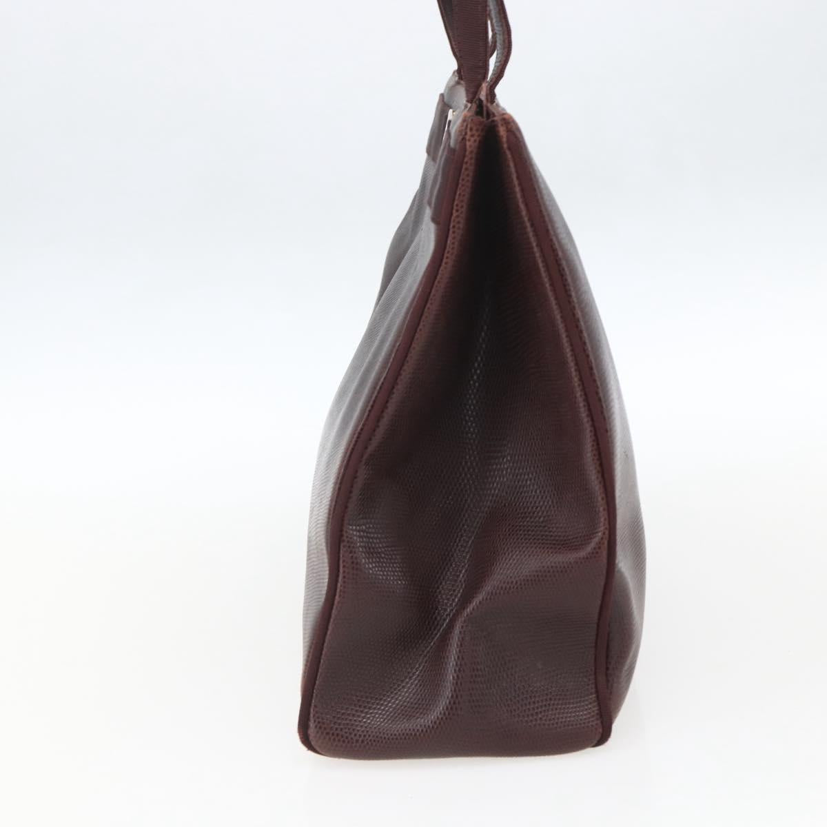 Salvatore Ferragamo Tote Bag Leather Brown Gold Auth ka1314