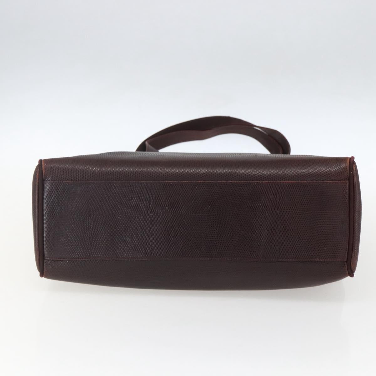 Salvatore Ferragamo Tote Bag Leather Brown Gold Auth ka1314