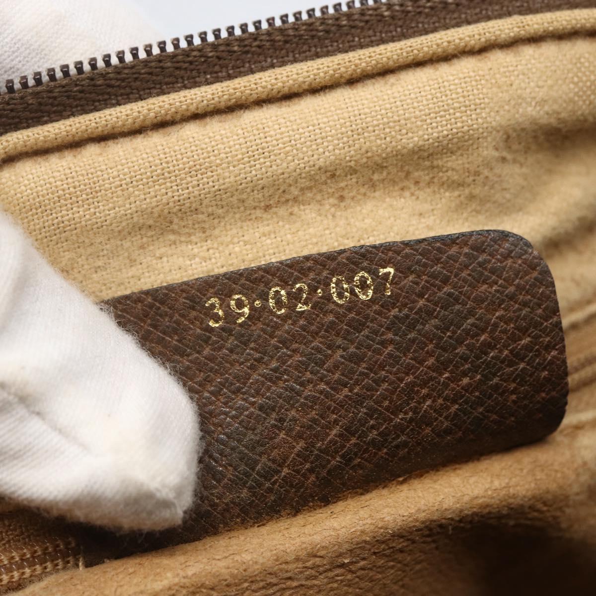 GUCCI GG Supreme Web Sherry Line Boston Bag PVC Beige Gold 39 02 007 Auth ka1316