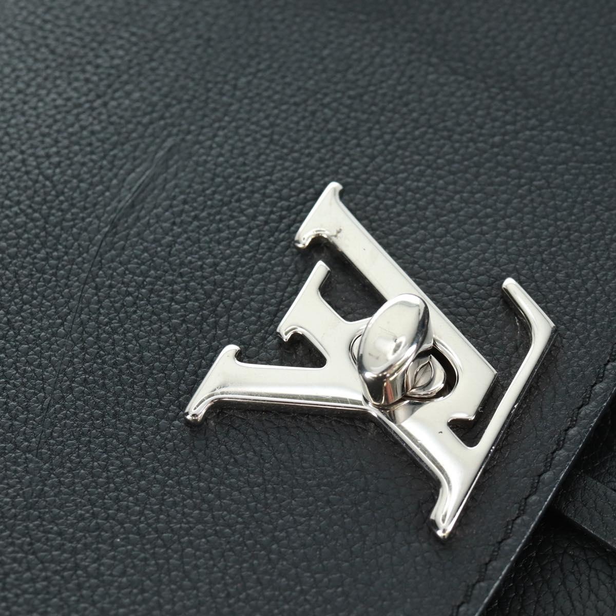 LOUIS VUITTON Calf Leather Turn Lock Rock Me Backpack Black M41815 Auth ka1317