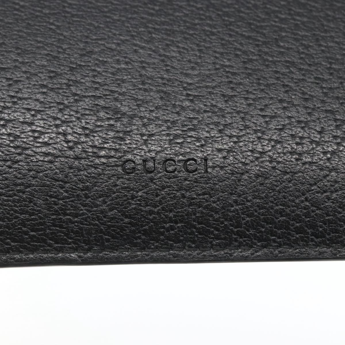 GUCCI Clutch Bag Leather Black Gold 475317 Auth ka1319