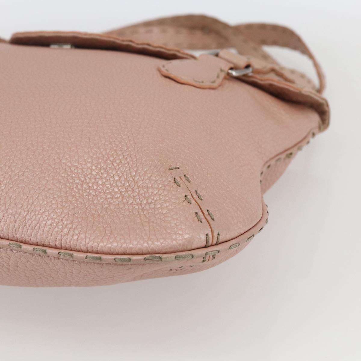 FENDI Celeria Hand Bag Leather Pink Auth ka1320