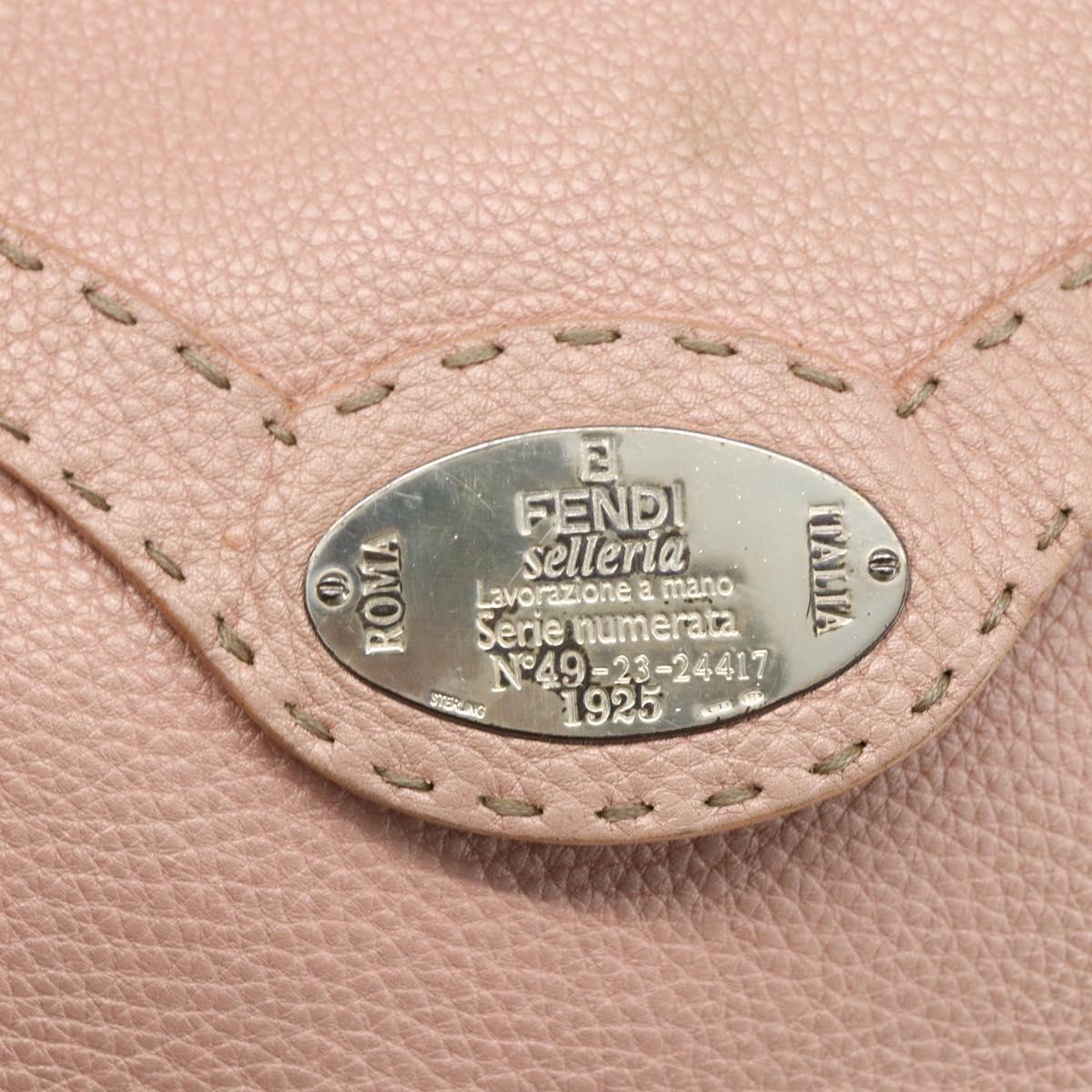 FENDI Celeria Hand Bag Leather Pink Auth ka1320