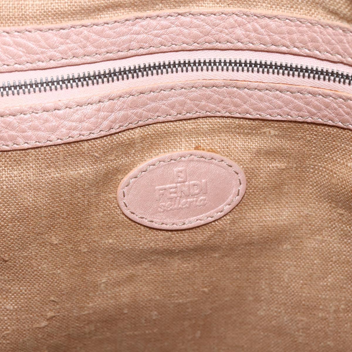 FENDI Celeria Hand Bag Leather Pink Auth ka1320