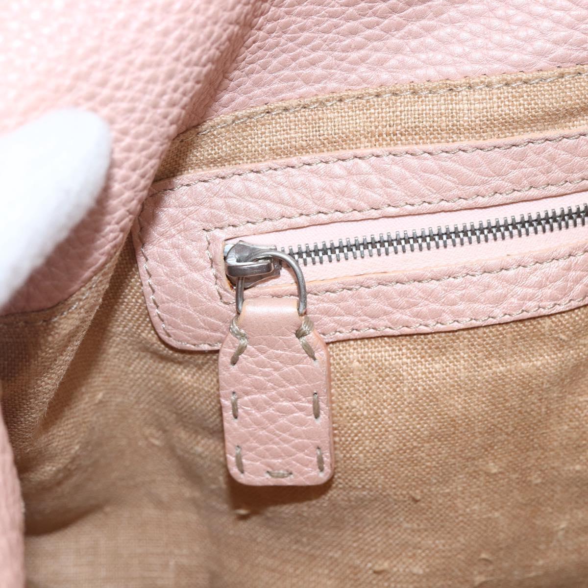 FENDI Celeria Hand Bag Leather Pink Auth ka1320