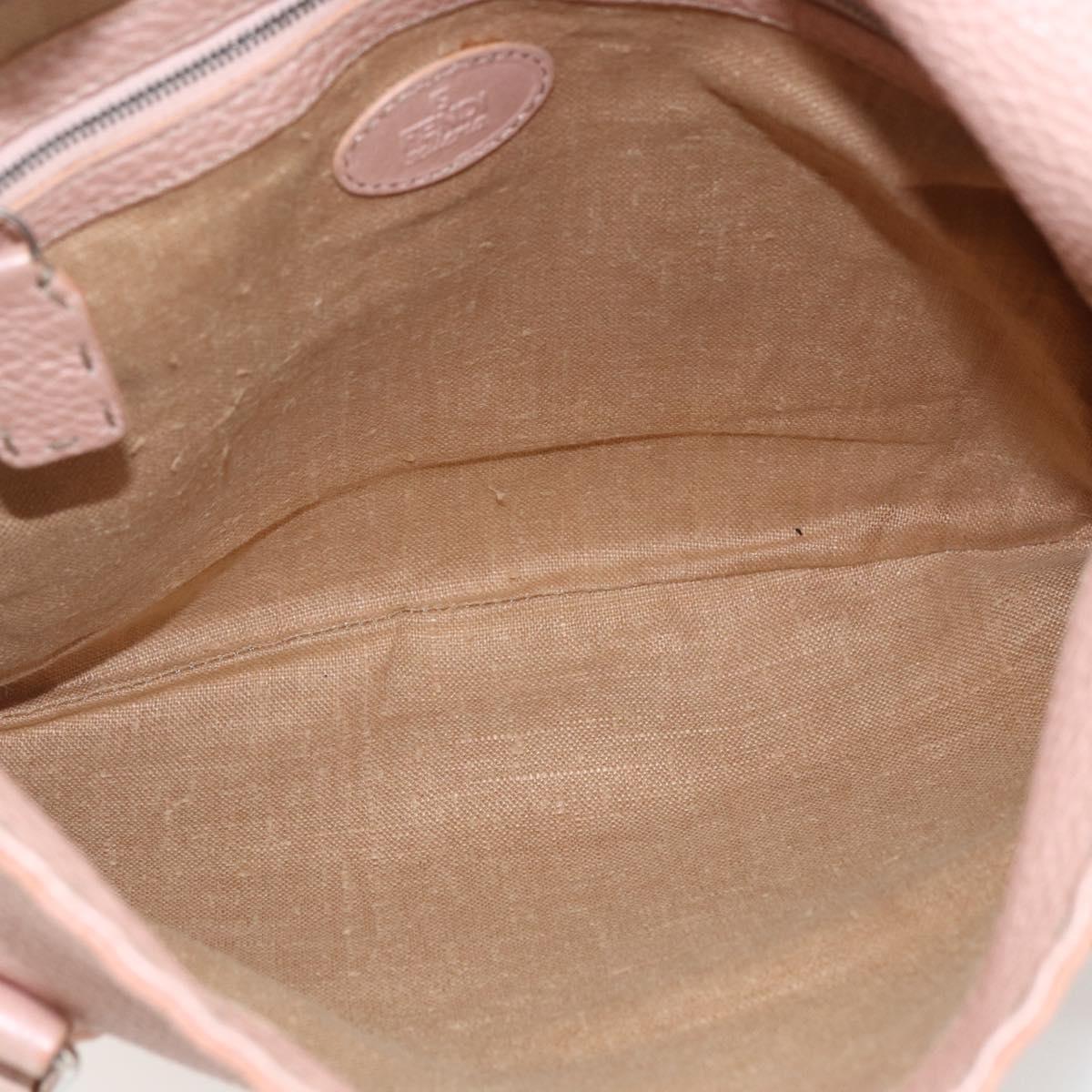 FENDI Celeria Hand Bag Leather Pink Auth ka1320