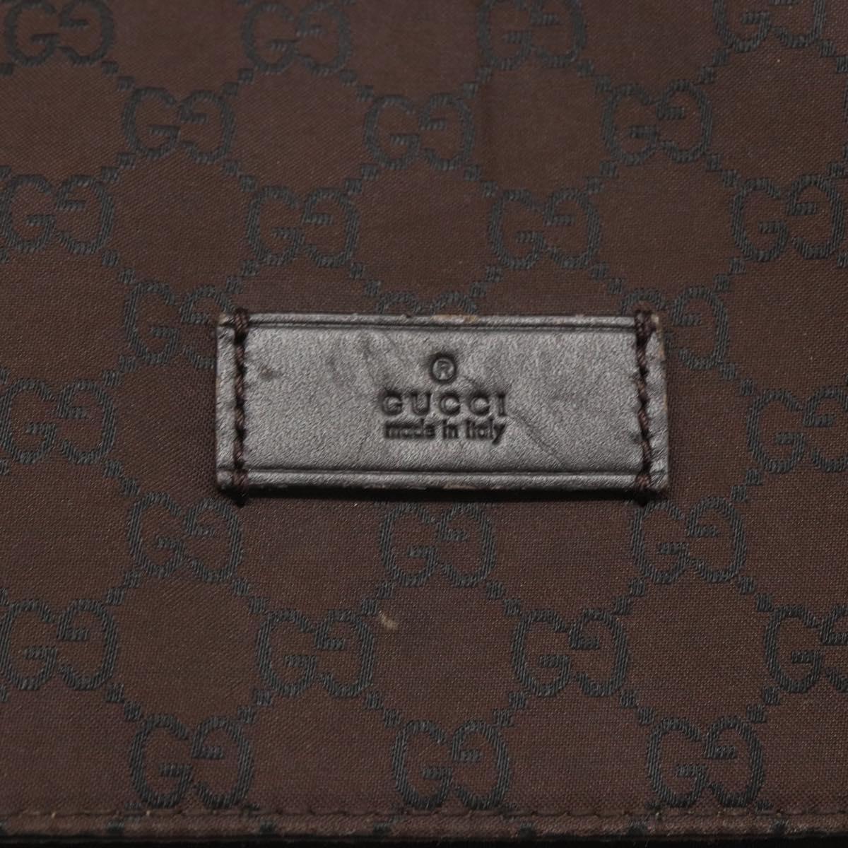 GUCCI GG Canvas Shoulder Bag Brown Silver 272350 Auth ka1322