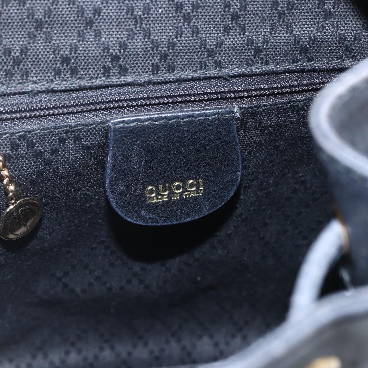 GUCCI Bamboo Backpack Leather Black Gold 003 1956 0030 Auth ka1325A