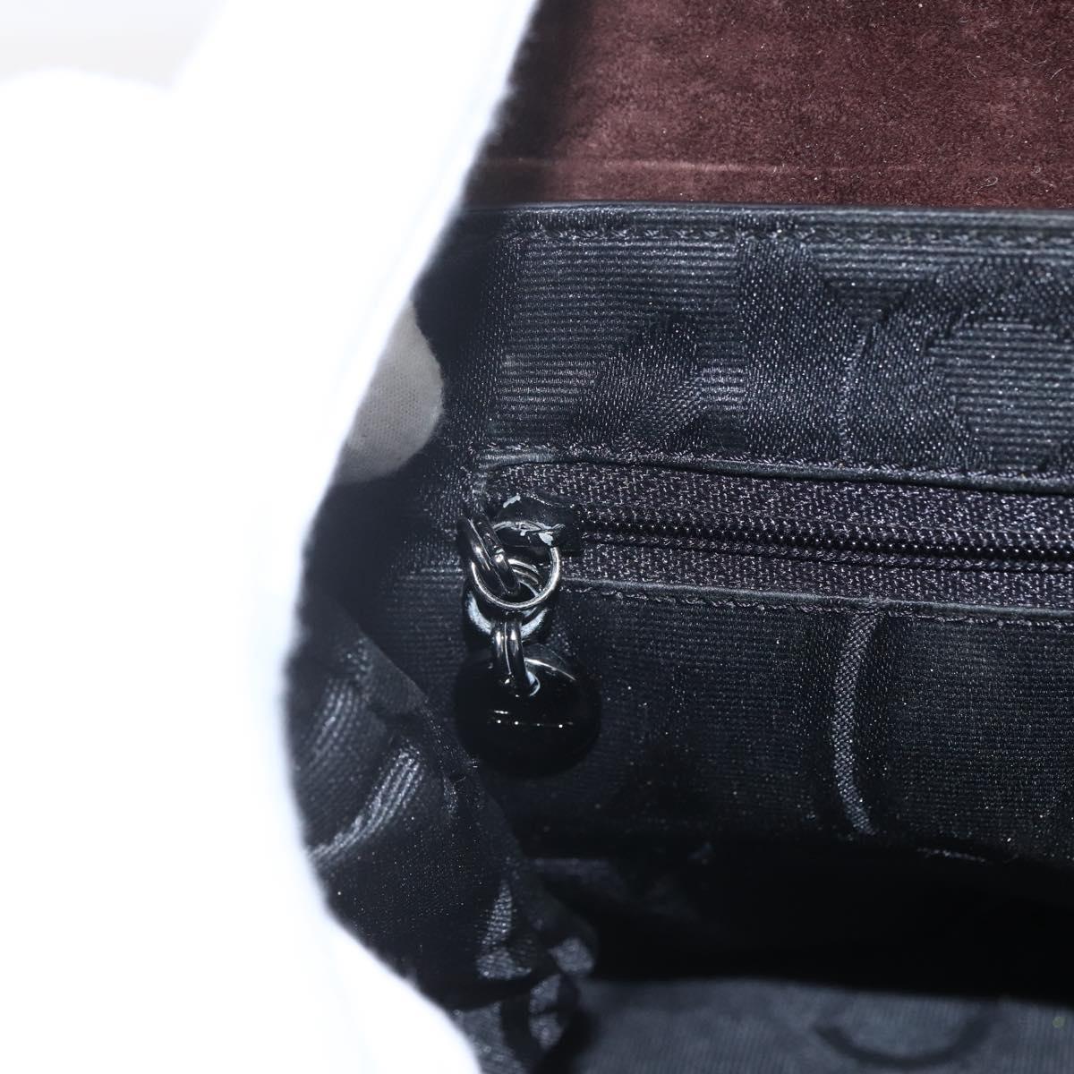 Salvatore Ferragamo Shoulder Bag Leather Dark Brown Silver Auth ka1328