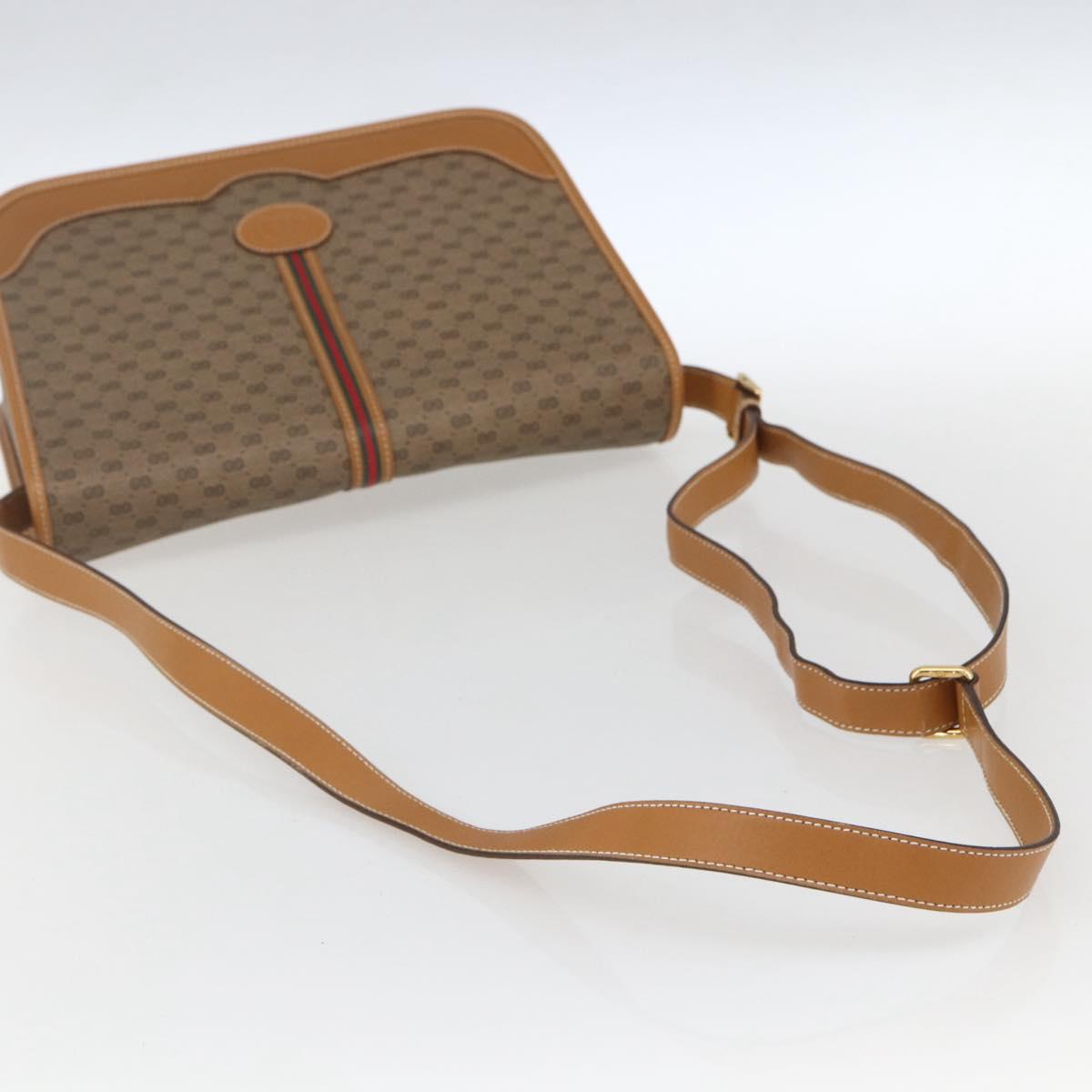 GUCCI Micro GG Supreme Web Sherry Line Bag PVC Beige 001 104 0551 Auth ka1331