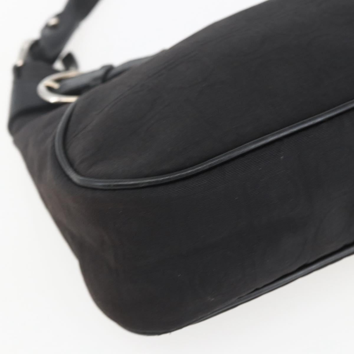 Salvatore Ferragamo Shoulder Bag Canvas Leather Black Silver Auth ka1340