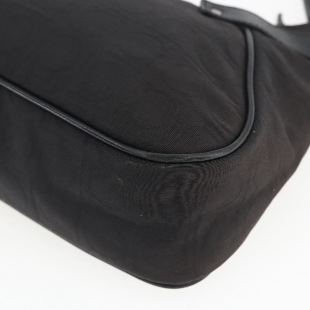 Salvatore Ferragamo Shoulder Bag Canvas Leather Black Silver Auth ka1340