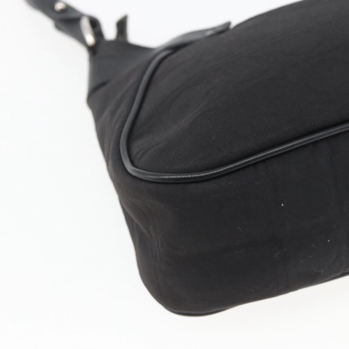 Salvatore Ferragamo Shoulder Bag Canvas Leather Black Silver Auth ka1340
