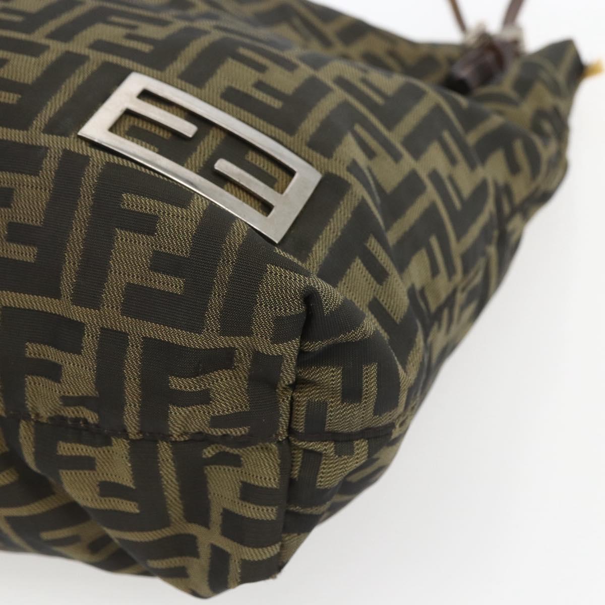 FENDI Zucca Canvas Tote Bag Black Brown Auth ka1341