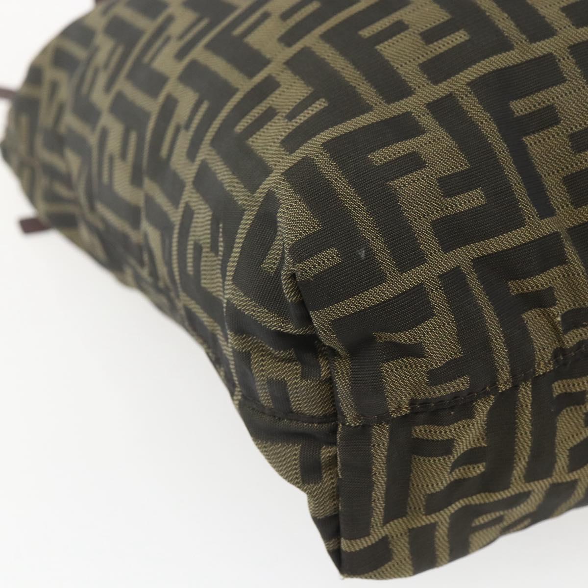 FENDI Zucca Canvas Tote Bag Black Brown Auth ka1341