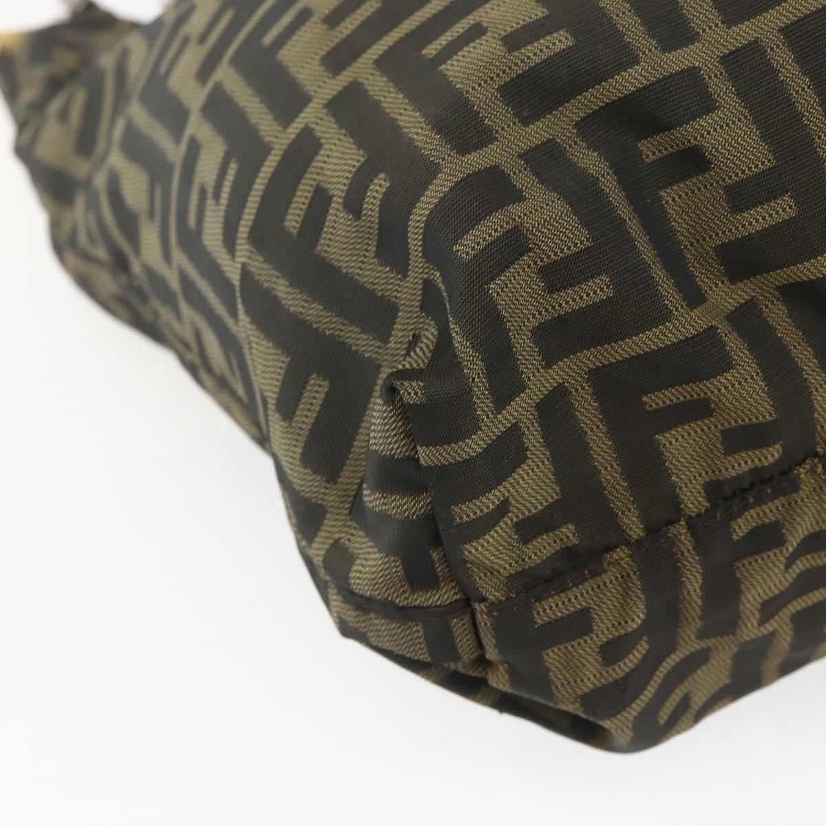 FENDI Zucca Canvas Tote Bag Black Brown Auth ka1341