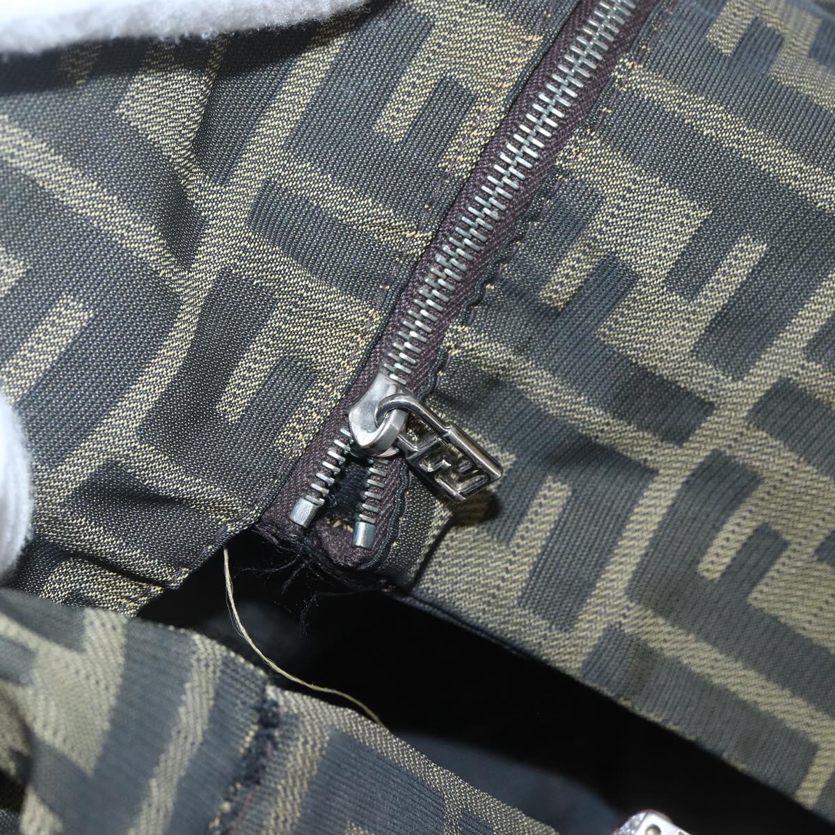 FENDI Zucca Canvas Tote Bag Black Brown Auth ka1341