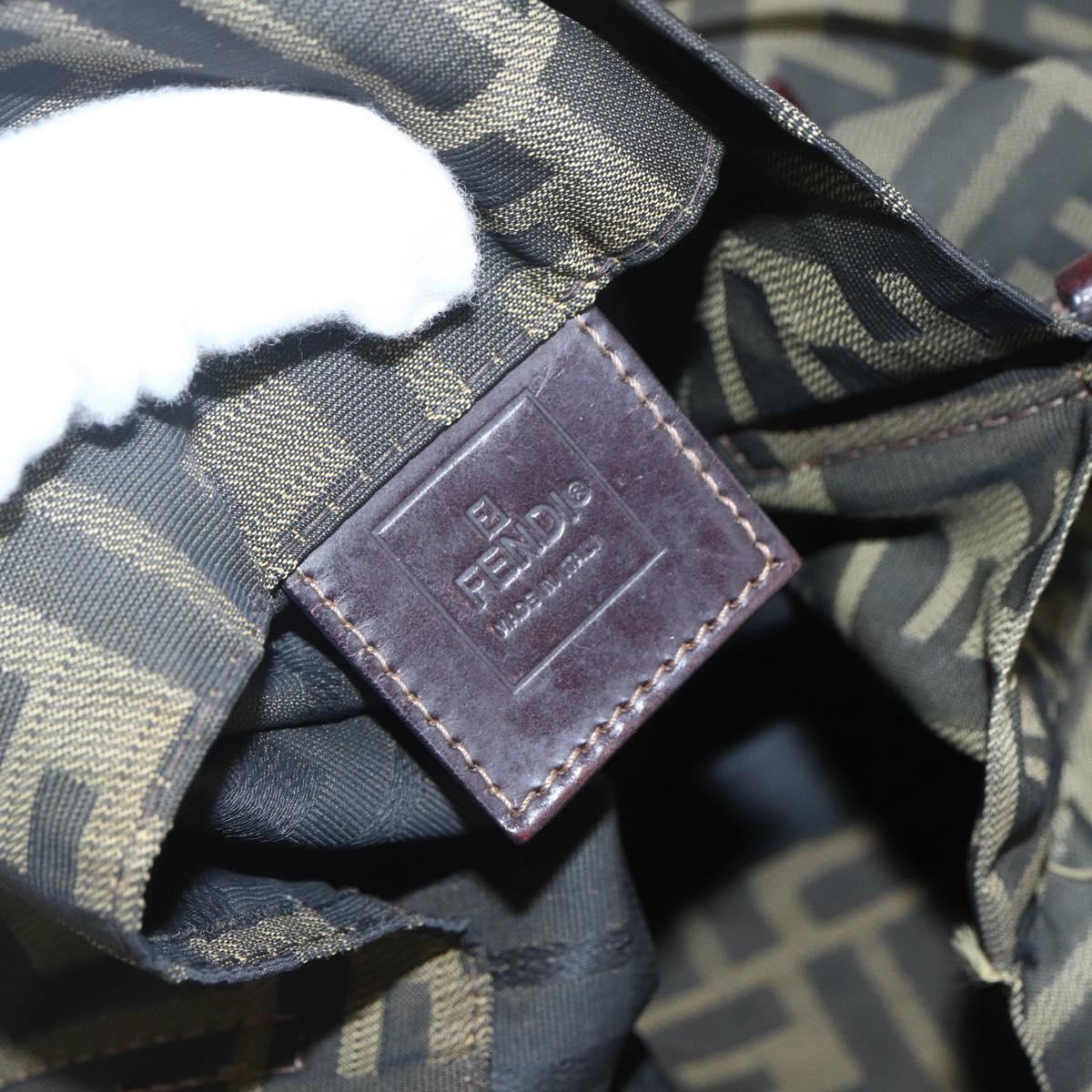 FENDI Zucca Canvas Tote Bag Black Brown Auth ka1341