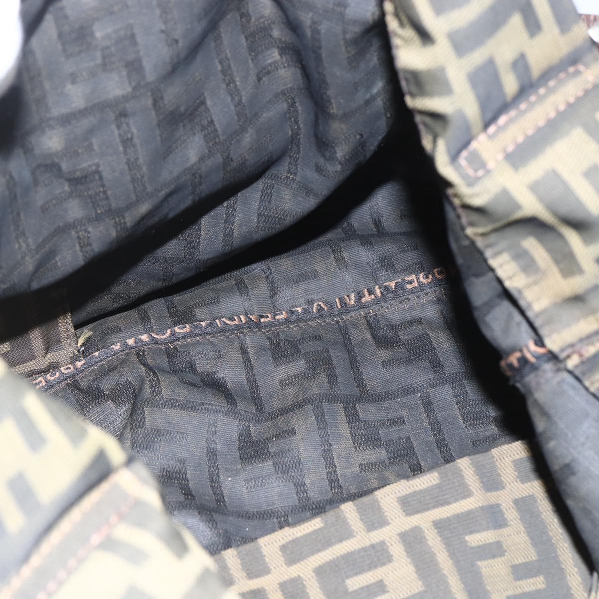 FENDI Zucca Canvas Tote Bag Black Brown Auth ka1341