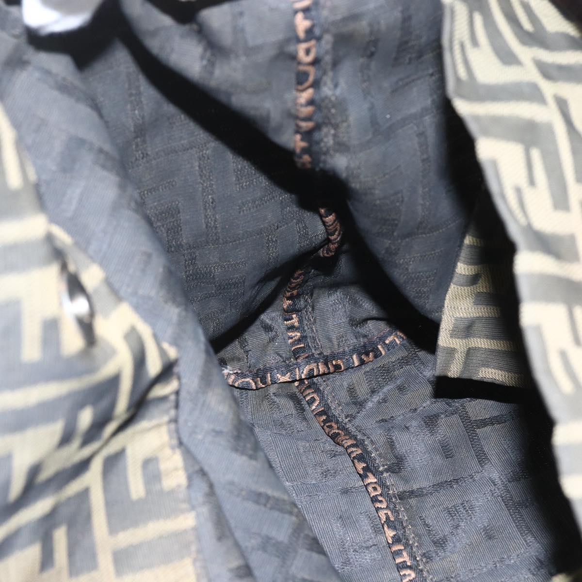 FENDI Zucca Canvas Tote Bag Black Brown Auth ka1341