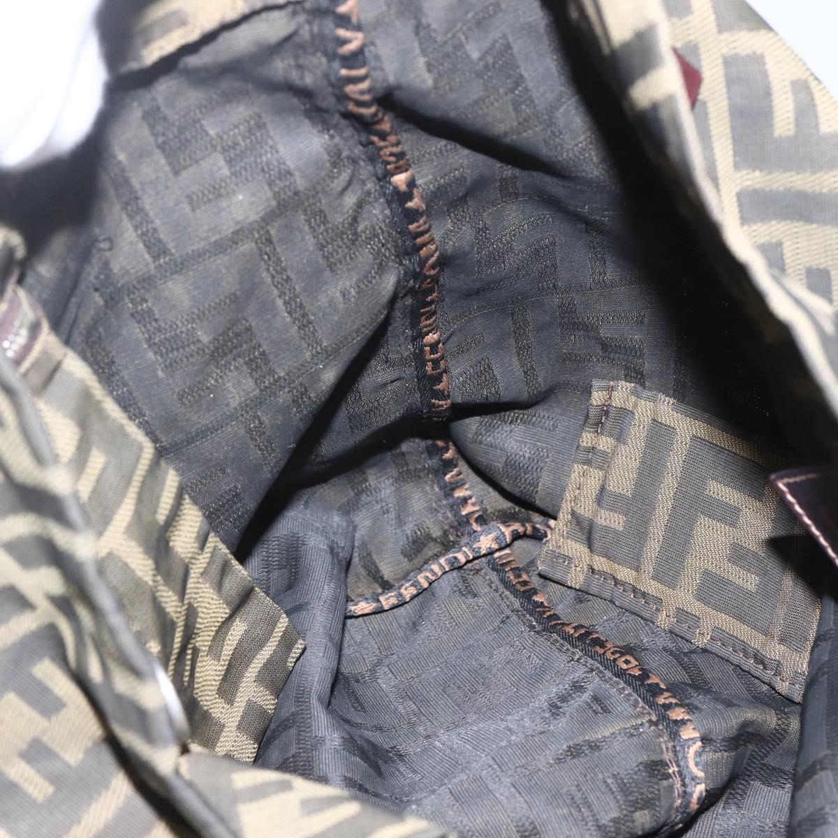 FENDI Zucca Canvas Tote Bag Black Brown Auth ka1341