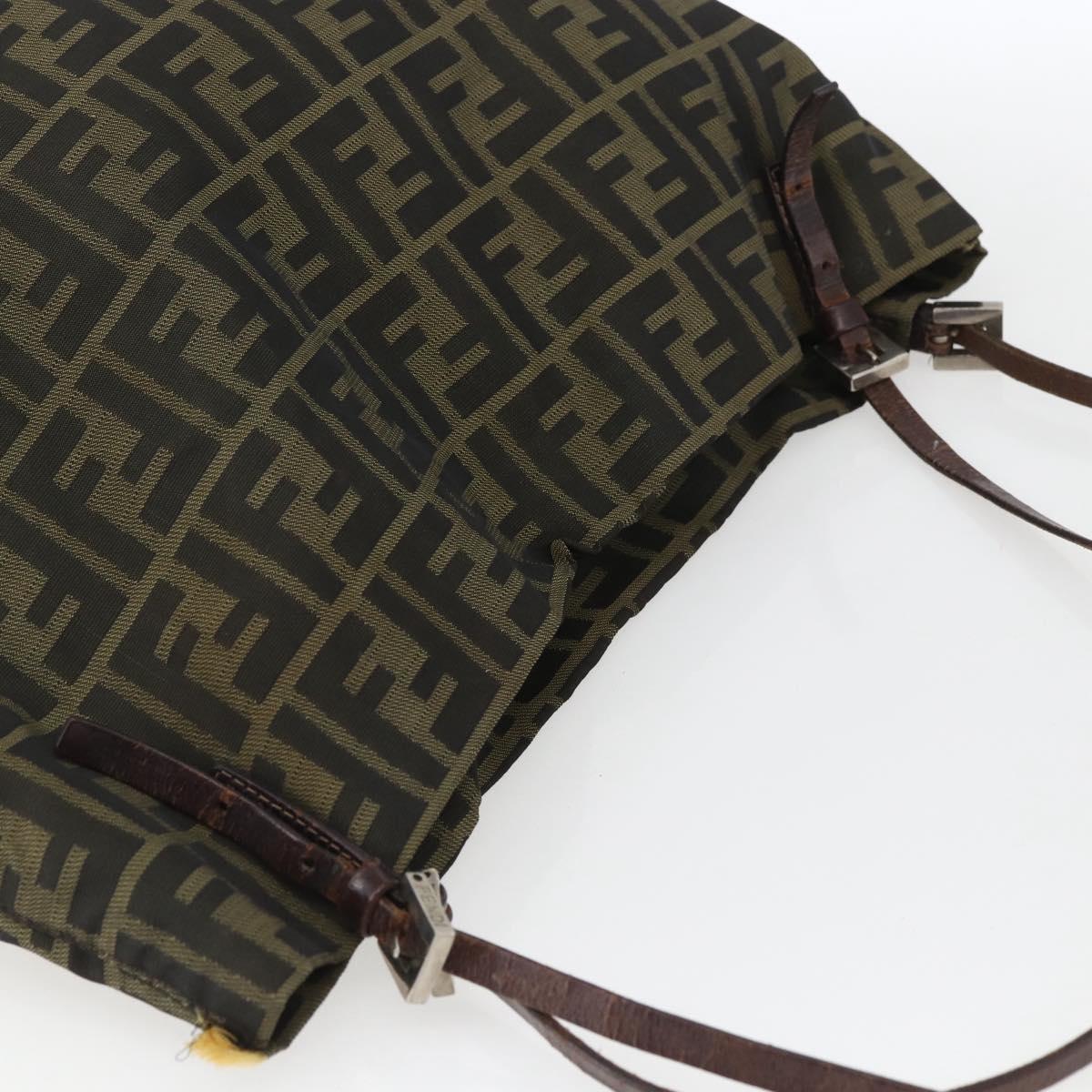 FENDI Zucca Canvas Tote Bag Black Brown Auth ka1341