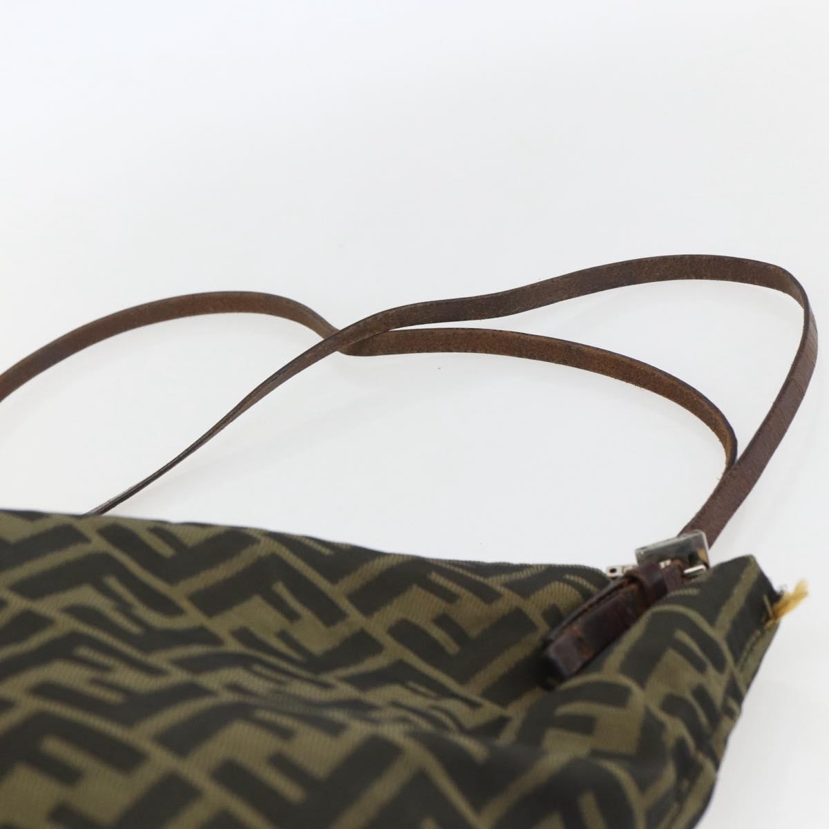 FENDI Zucca Canvas Tote Bag Black Brown Auth ka1341