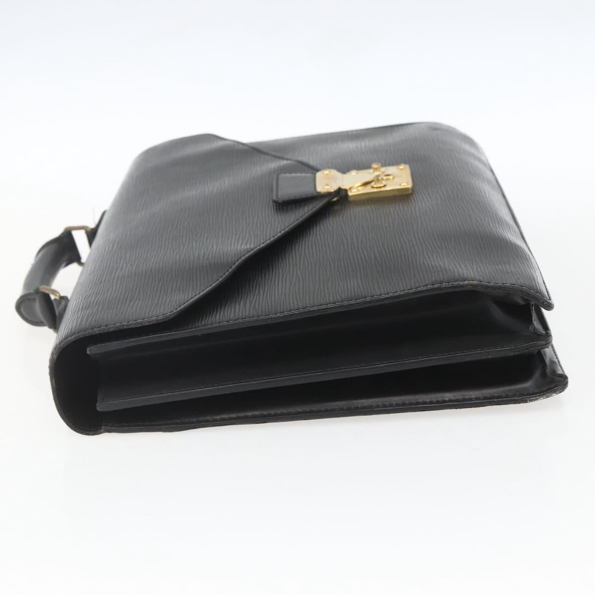 LOUIS VUITTON Epi ServietteConseiller Business Bag Black M54422 LV Auth ka1353