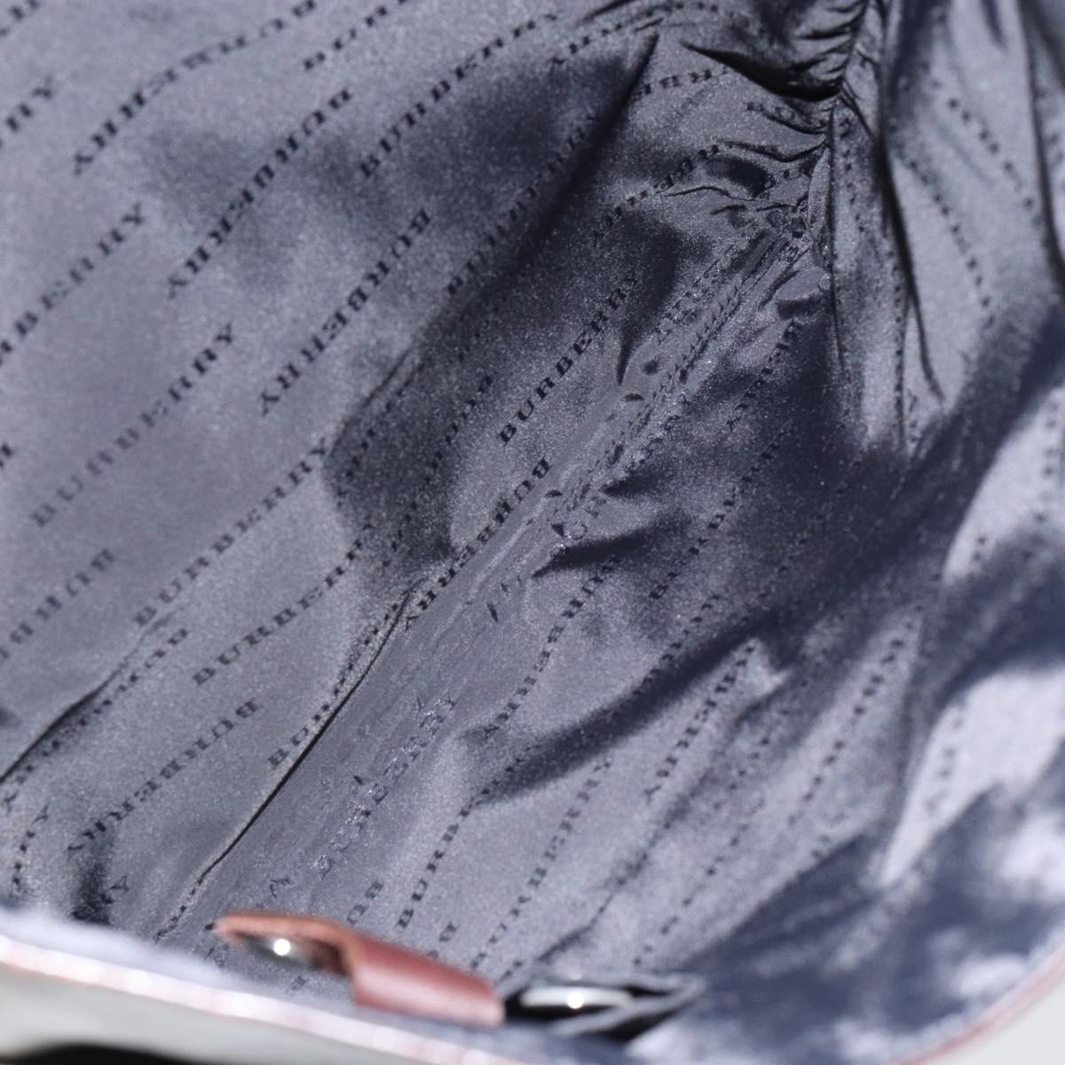 BURBERRY Nova Check Hand Bag Canvas Beige Silver Auth ka136