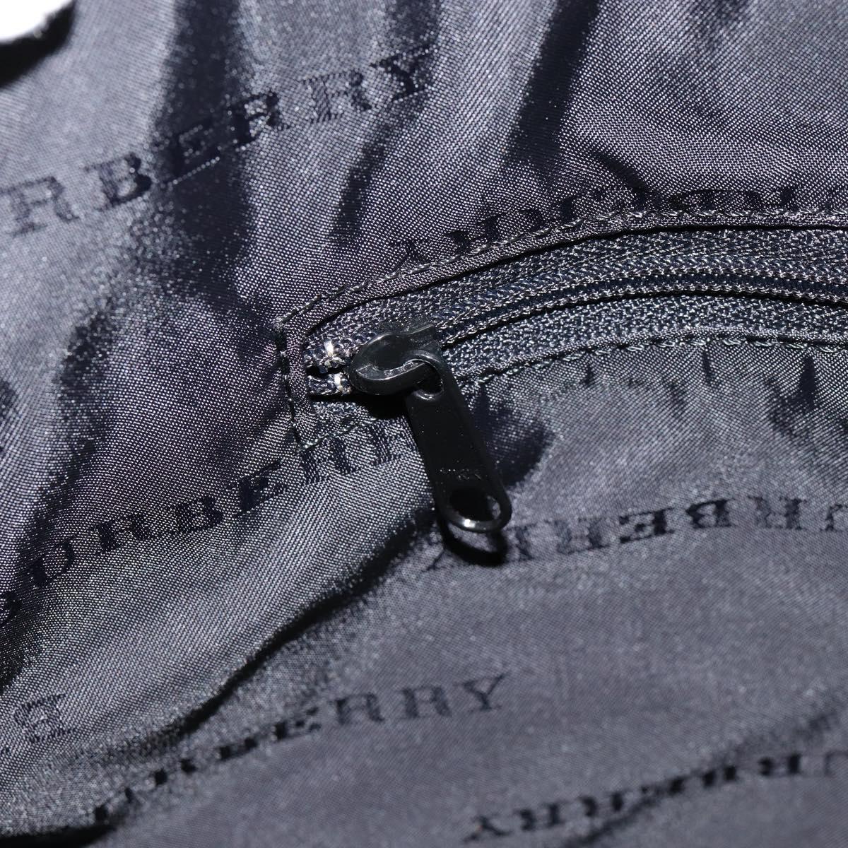 BURBERRY Nova Check Hand Bag Canvas Beige Silver Auth ka136