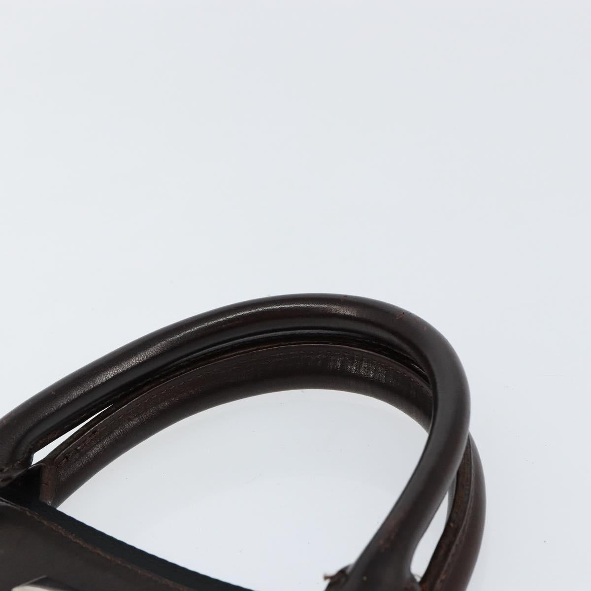 BURBERRY Nova Check Hand Bag Canvas Beige Silver Auth ka136