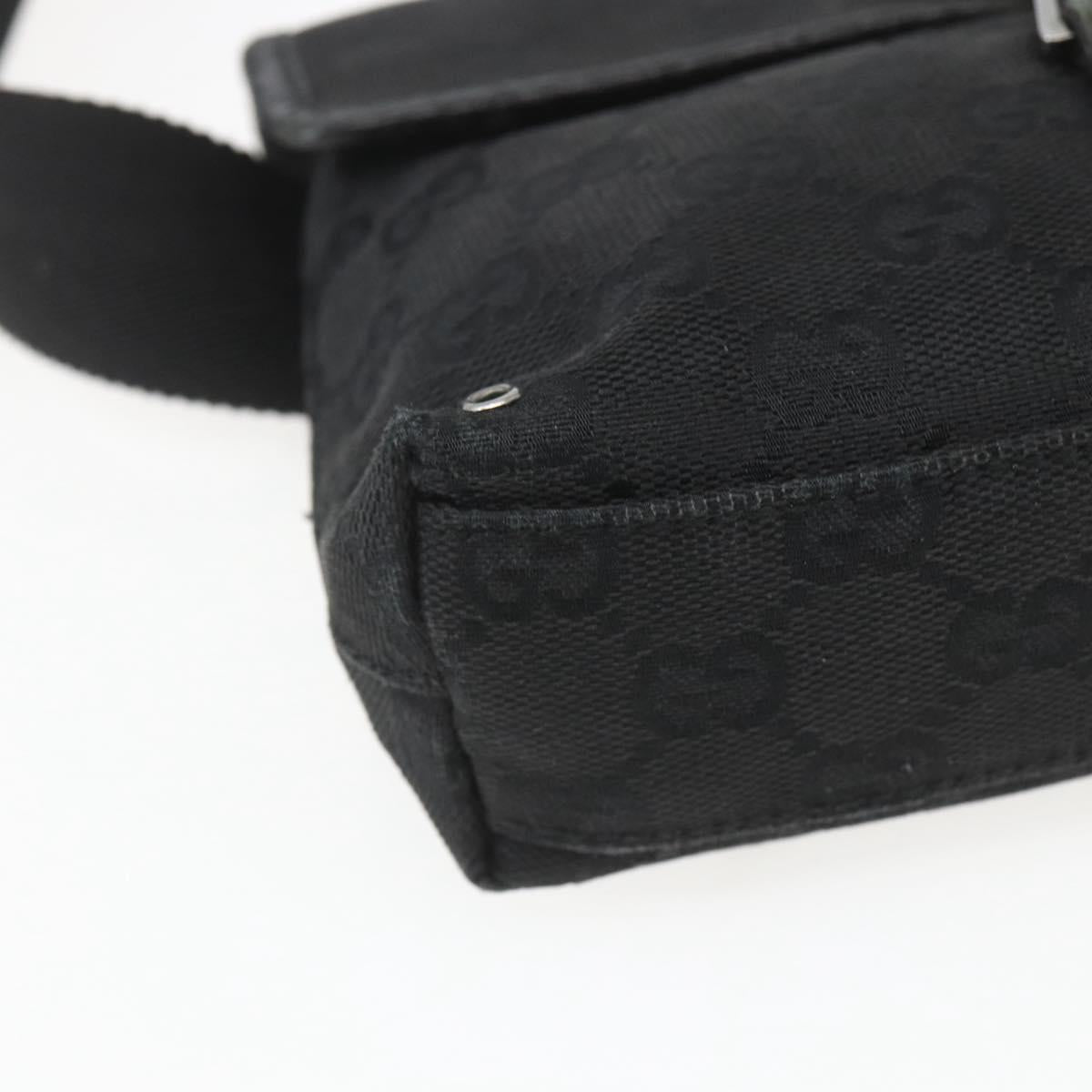 GUCCI GG Canvas Jackie Waist bag Black Silver 92543 Auth ka1363