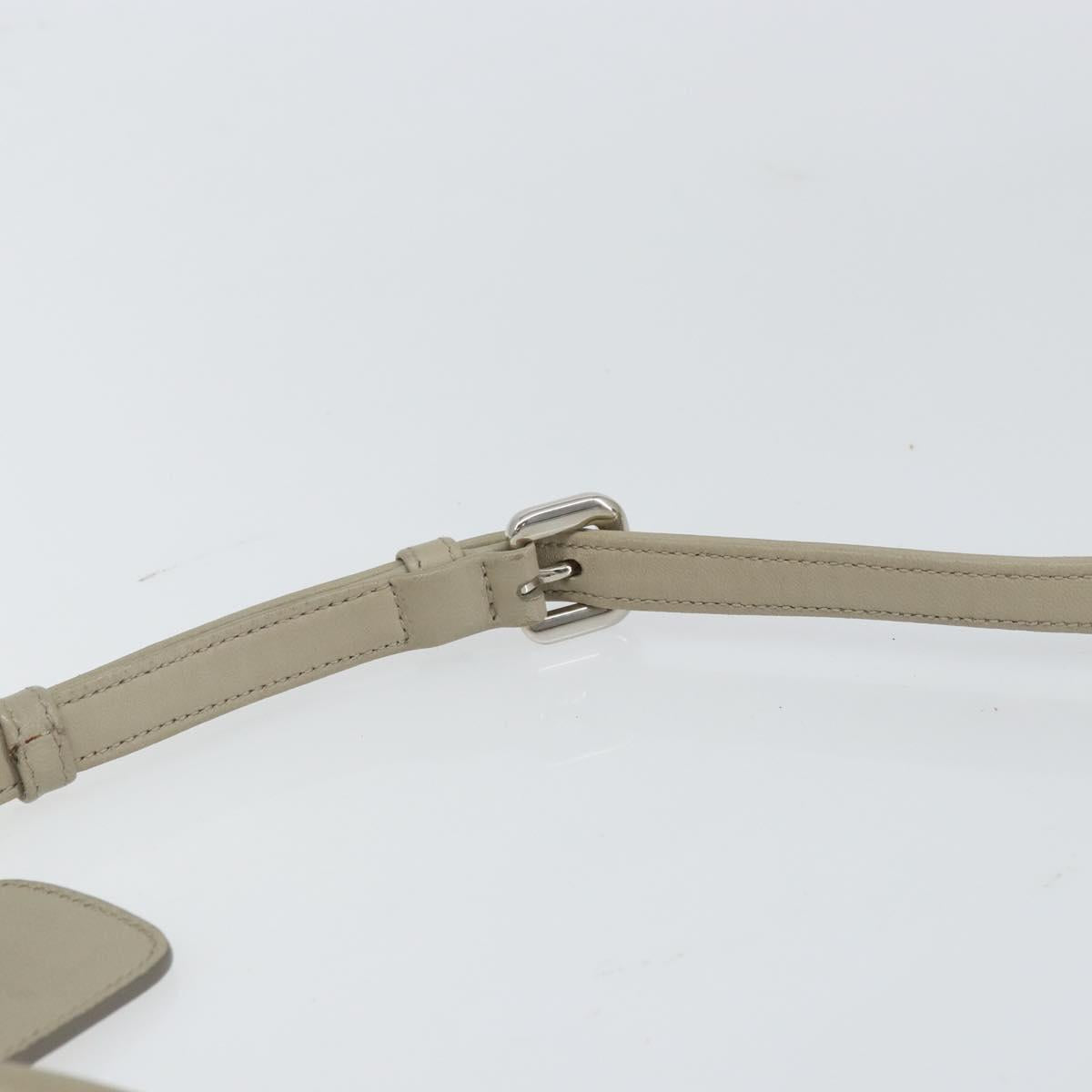 PRADA Hand Bag Nylon 2way Beige Silver Auth ka1368