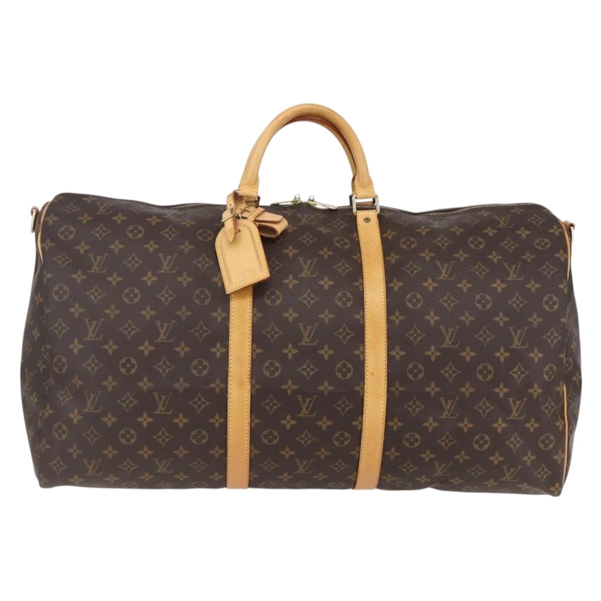 LOUIS VUITTON Monogram Keepall Bandouliere 60 Boston Bag M41412 LV Auth ka138