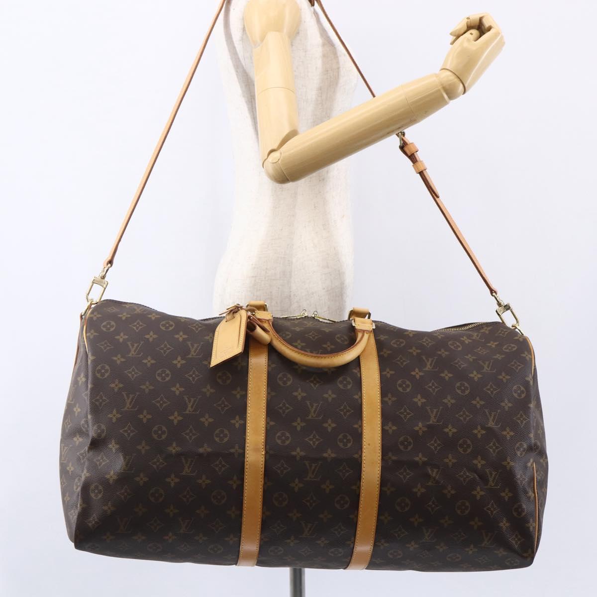 LOUIS VUITTON Monogram Keepall Bandouliere 60 Boston Bag M41412 LV Auth ka138